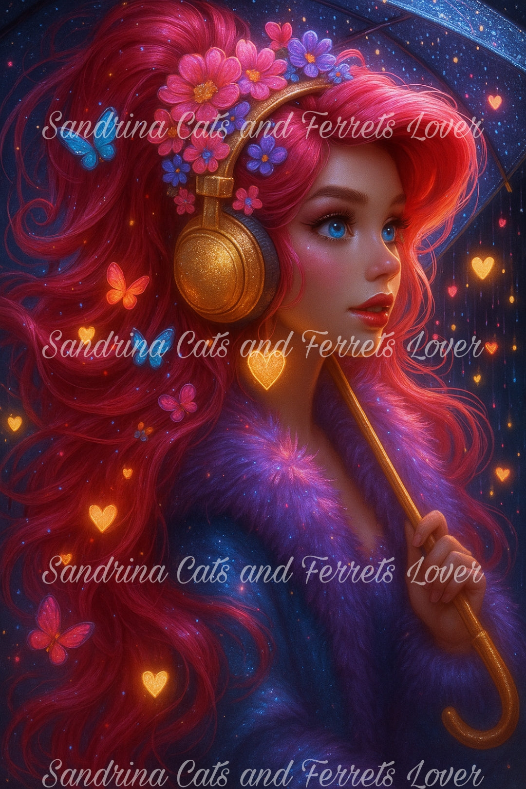Sous la pluie des cœurs et des notes – Diamond Painting Musique & Couleurs | Galaxiart