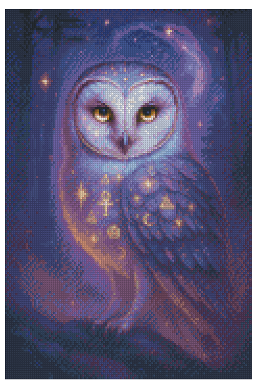 🪐 La Chouette Astrale – Gardienne des Étoiles | Diamond Painting Premium Galaxiart