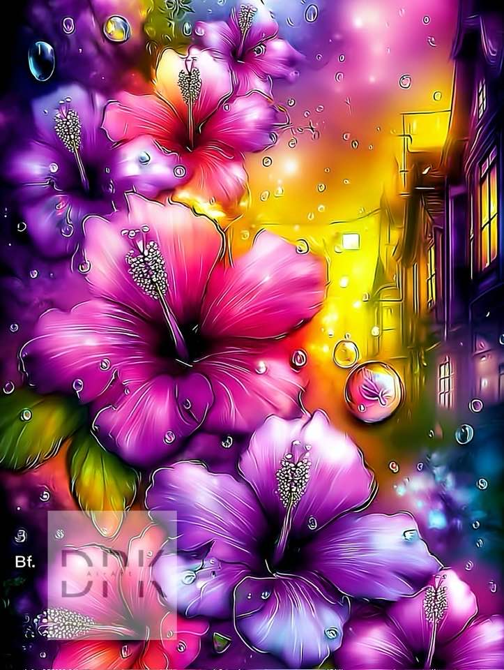 Fleurs de Nuit – Diamond Painting Premium | Galaxiart