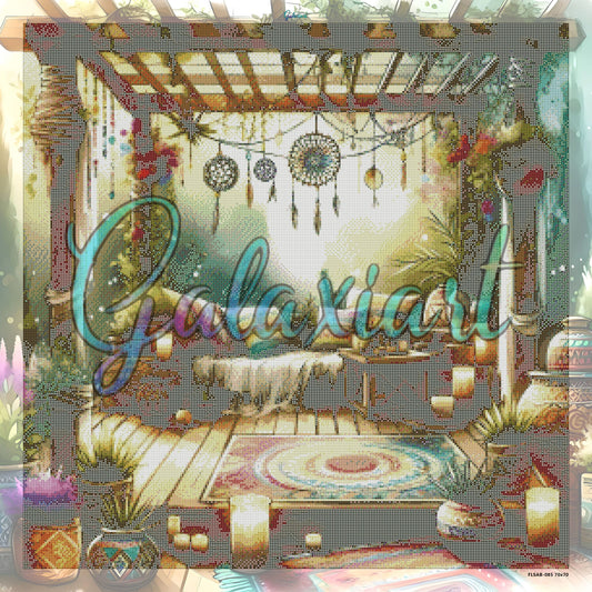 Évasion Bohème au Clair des Bougies | Diamond Painting Bohème et Ambiance Cosy Galaxiart