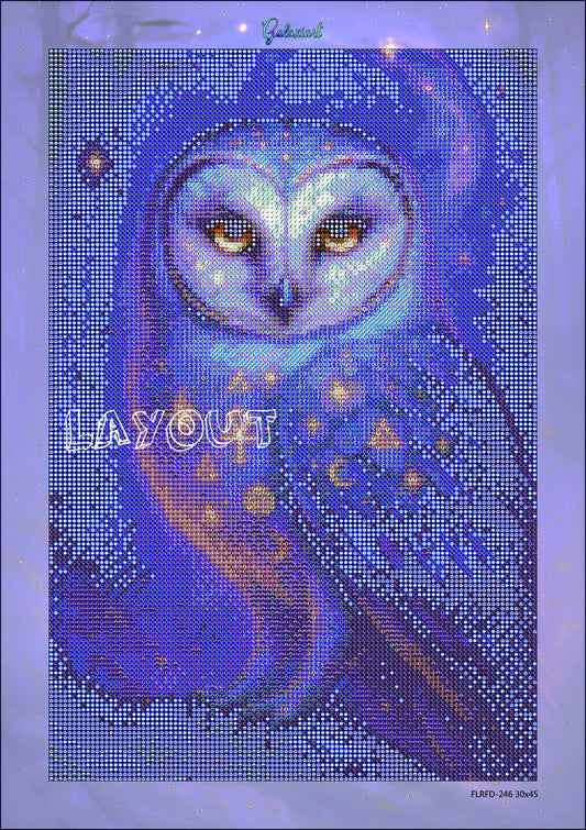 La Chouette Astrale – Gardienne des Étoiles | Diamond Painting Premium Galaxiart