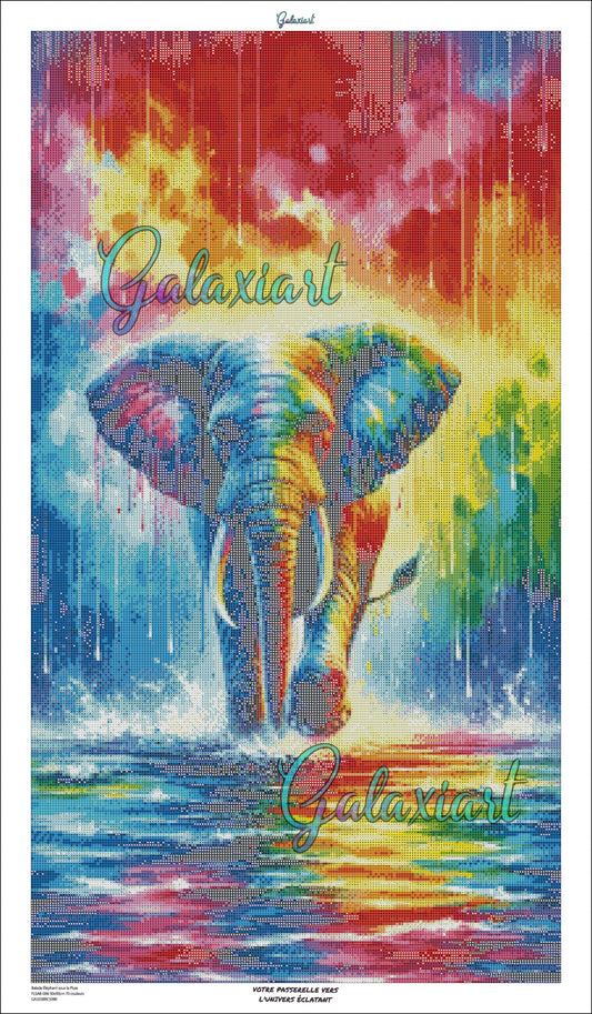 Éléphant Balade sous la Pluie
