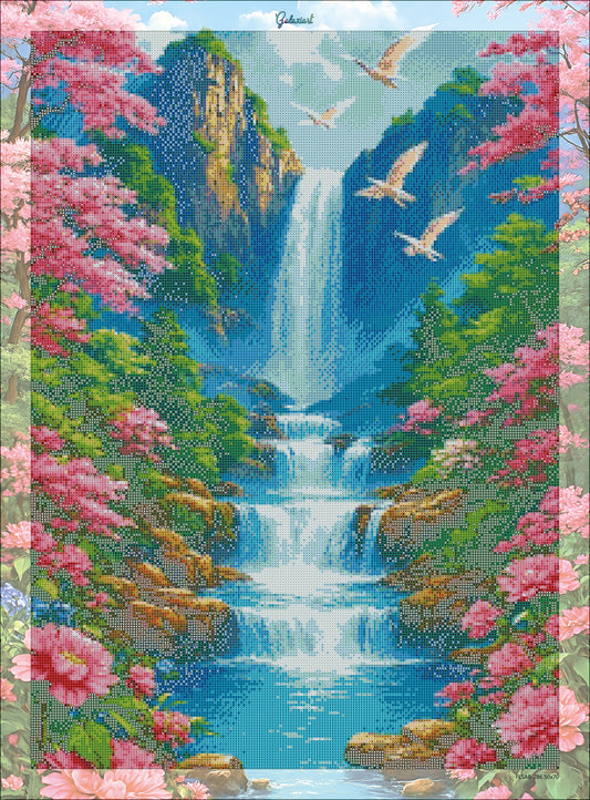 🪐Cascade de Lumière – Portail de Guérison | Diamond Painting Premium Galaxiart