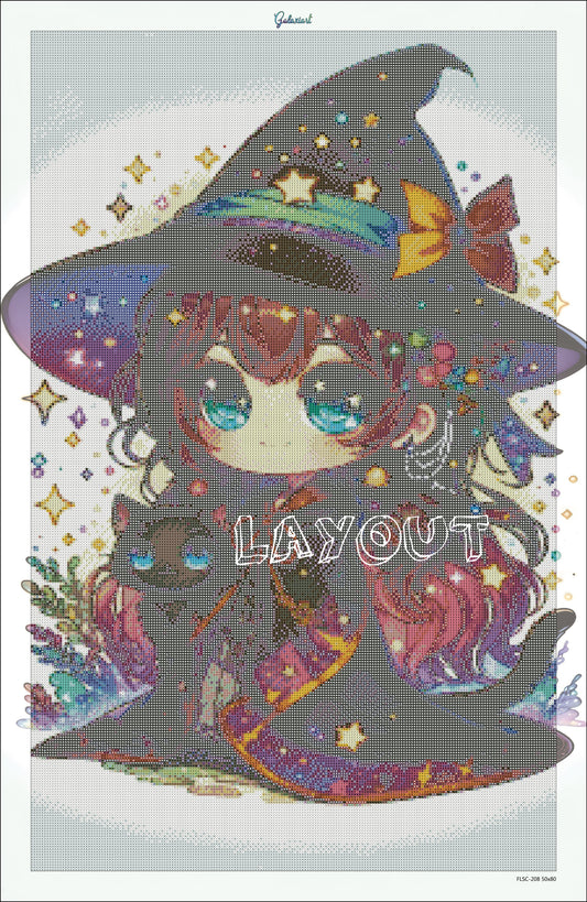 Étoilune et son Chat Mystique | Diamond Painting Premium Galaxiart