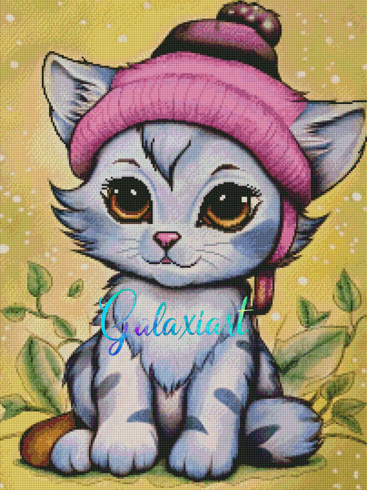 Chaton Mia, espiègle et curieuse – Diamond Painting Premium | Galaxiart