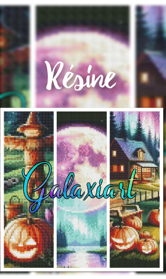 Mystères d’Halloween sous les Aurores Boréales | Diamond Painting Premium Galaxiart