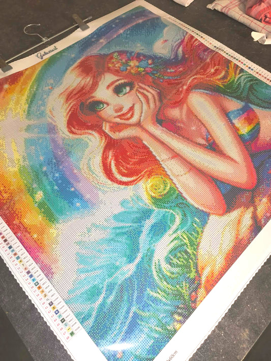 🪐L’Étoile de Lila – Le Rêve d’une Sirène | Diamond Painting Premium Galaxiart