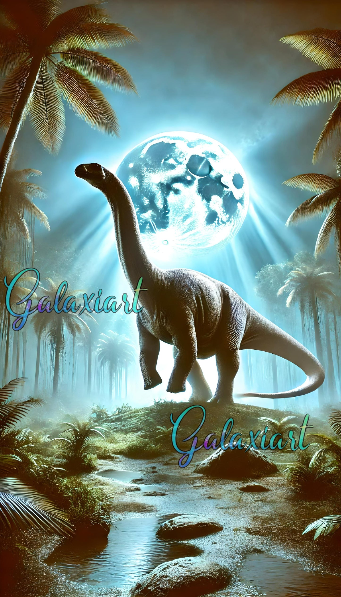 Brachiosaure sous la Lune