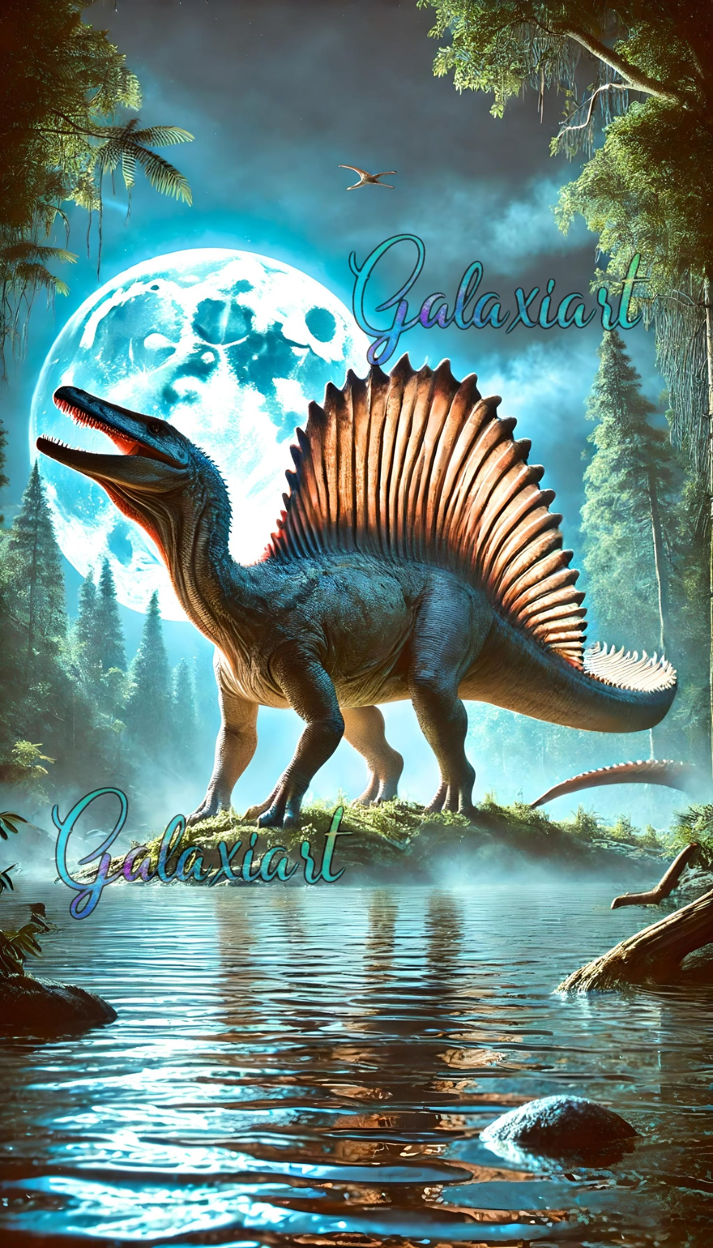 Spinosaurus sous la Lune