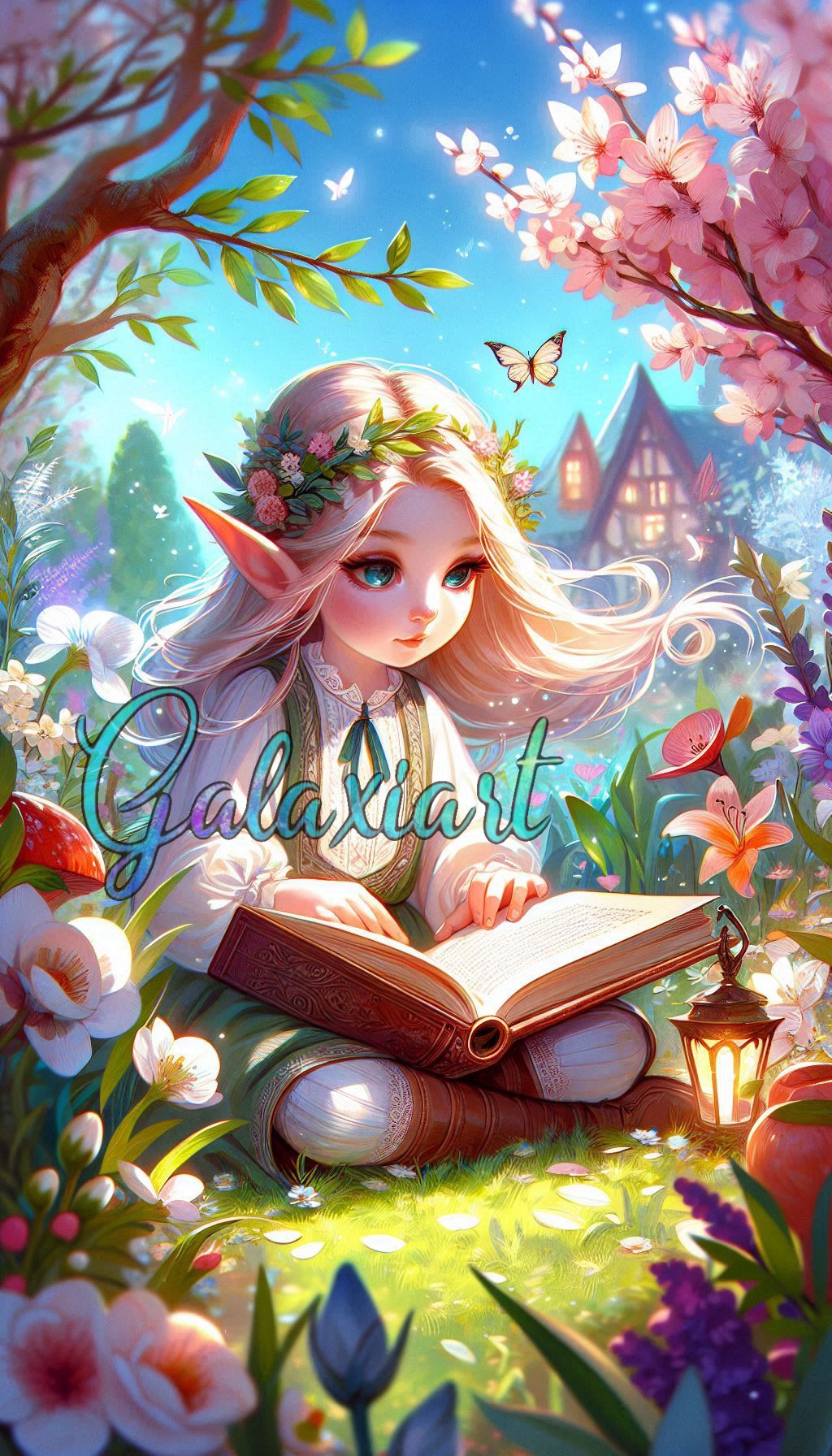 Lecture enchantée sous les cerisiers en fleurs