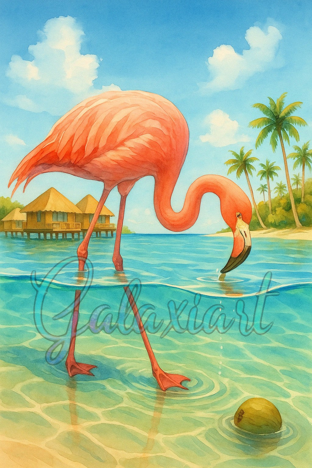 Flamant rose en balade matinale à Key West