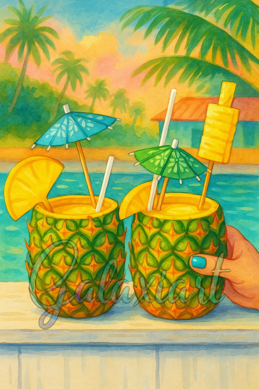 Cocktails tropicaux au bord de l’eau à Key West