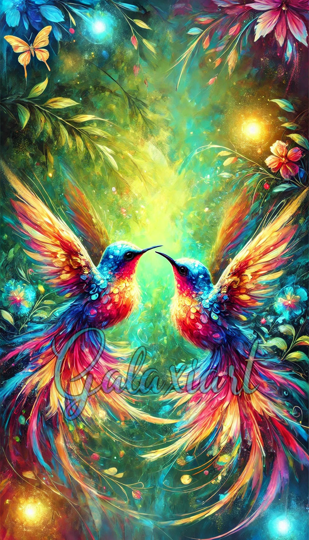 Colibri Couple Harmonie Florale