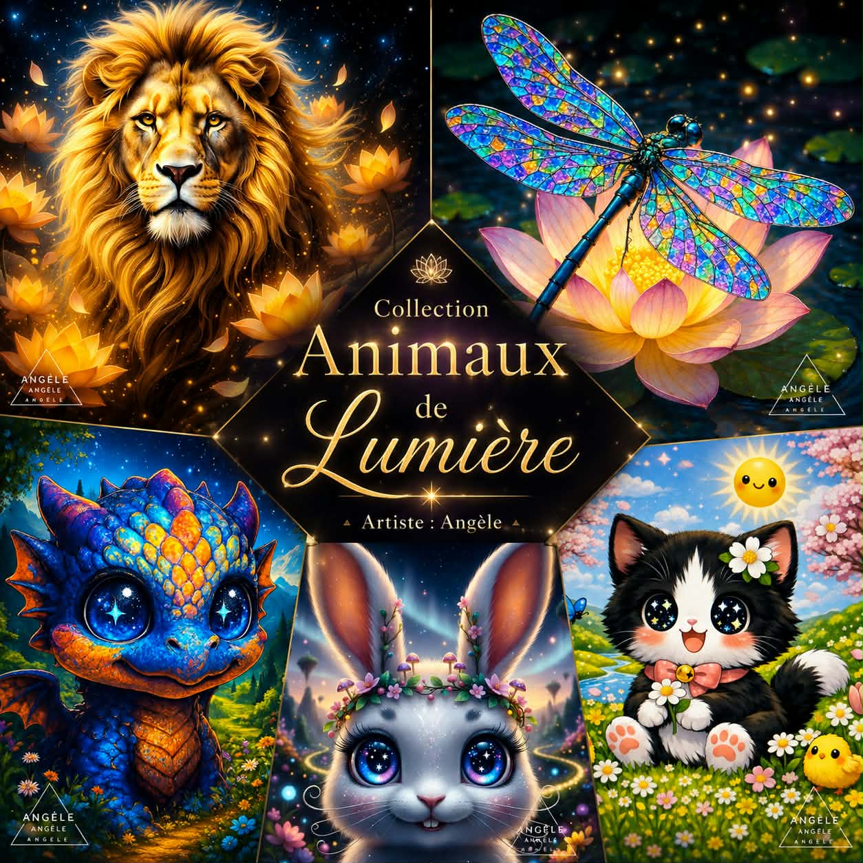 ✨ Animaux de Lumière – Diamond Painting Galaxiart