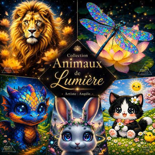 ✨ Animaux de Lumière – Diamond Painting Galaxiart