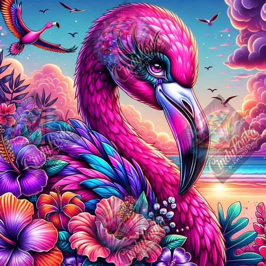 Flamingo Féérique au Coucher du Soleil