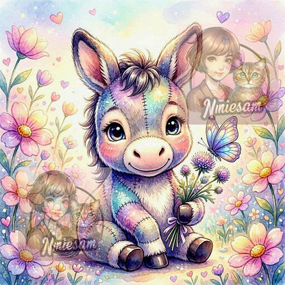 Collection Compagnons Patchwork Pastel du Jardin Enchanté | Diamond Painting Premium Galaxiart - Collection Signature
