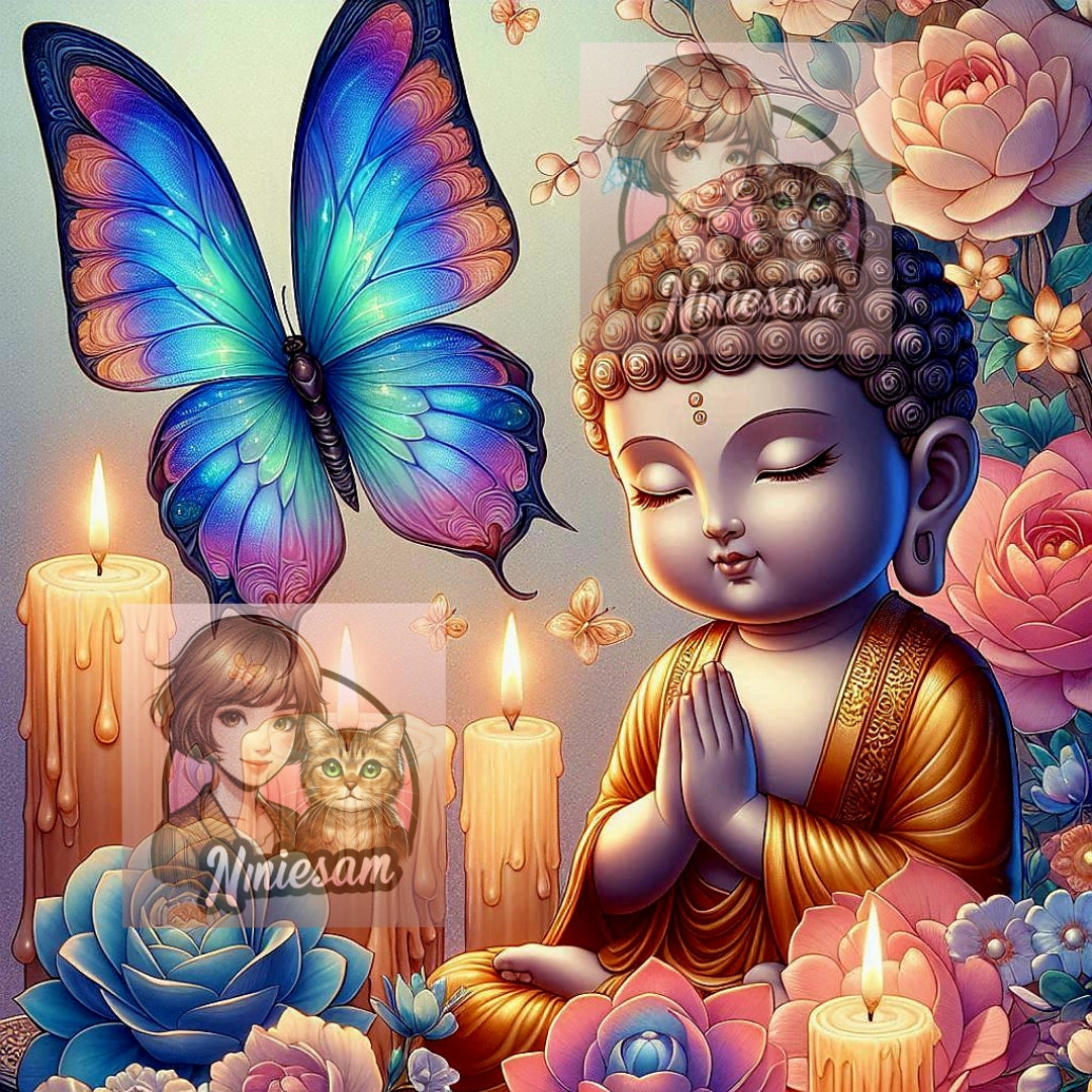 Harmonie Spirituelle – Lotus, Bouddha & Énergie Zen | Diamond Painting Premium Galaxiart - Collection Signature