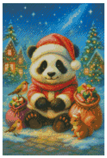 🪐 Panda Noël – Messager des Étoiles  | Diamond Painting Premium Galaxiart - Collection Signature