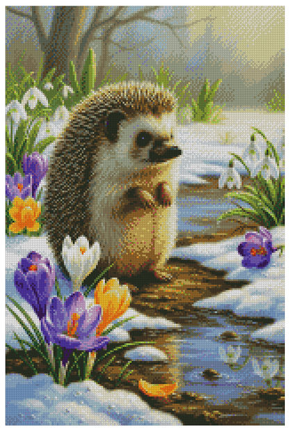 🪐Hérisson Douce Rencontre au Bord de l’Eau | Diamond Painting Premium Galaxiart  - Collection Signature