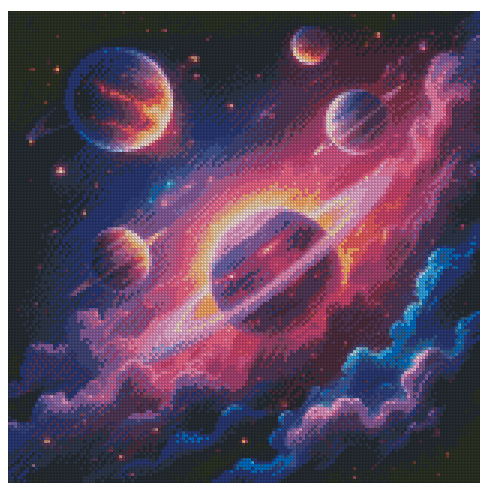 🪐Planètes Arc-en-Ciel – Harmonie Galactique  | Diamond Painting Premium Galaxiart - Collection Signature