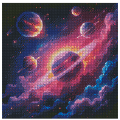 🪐Planètes Arc-en-Ciel – Harmonie Galactique  | Diamond Painting Premium Galaxiart - Collection Signature