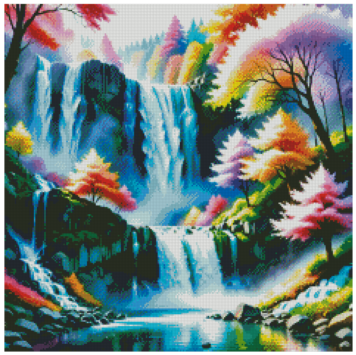 🪐Cascade Arc-en-Ciel Enchantée | Diamond Painting Premium Galaxiart - Collection Signature