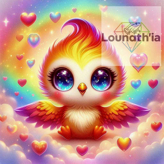 Phoénix de Cœur | Diamond Painting Premium Galaxiart - Collection Signature