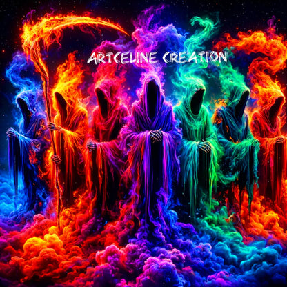 🪐 Faucheuse Chromatique – L’Énergie de la Mort Diamond Painting Premium Galaxiart – Collection Signature