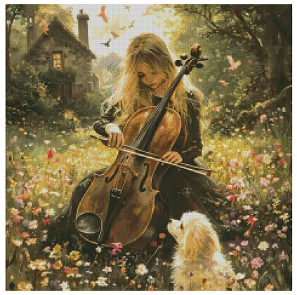 🪐Violoniste des près  | Diamond Painting Premium Galaxiart - Collection Signature
