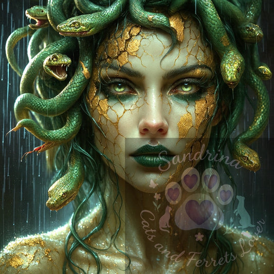 1278 Médusa Dorée – Diamond Painting Premium | Galaxiart