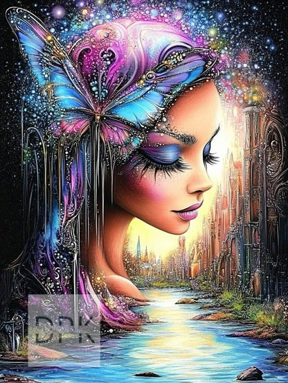 La Femme Papillon – Diamond Painting Premium | Galaxiart