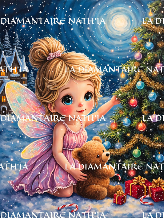 La Fée du Sapin Enchanté – Diamond Painting Premium | Galaxiart