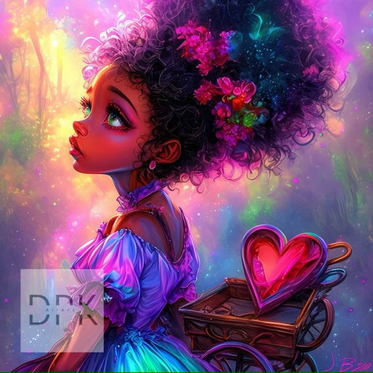 La Porteuse de Cœur – Lumière d’Amour et Douceur Féérique | Diamond Painting Premium Galaxiart