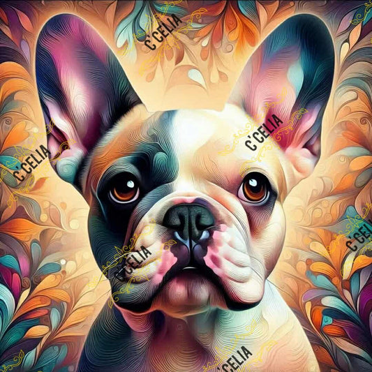 Bouledogue Français Pop Art – Couleurs de Joie | Diamond Painting Premium Galaxiart