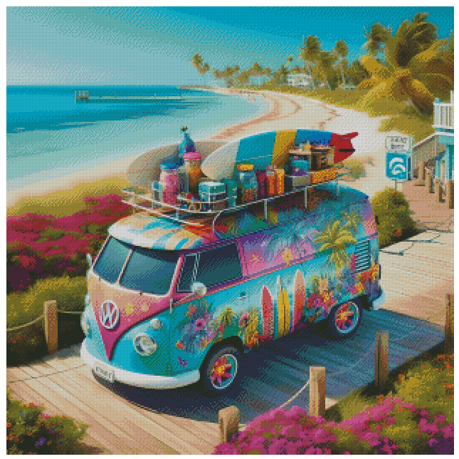 🪐 Evasion colorée en combi sur l'île de key west  | Diamond Painting Premium Galaxiart