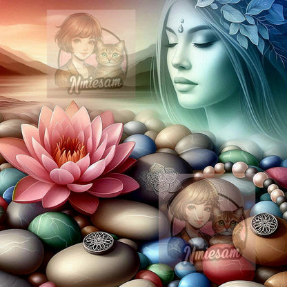 Harmonie Spirituelle – Lotus, Bouddha & Énergie Zen | Diamond Painting Premium Galaxiart - Collection Signature