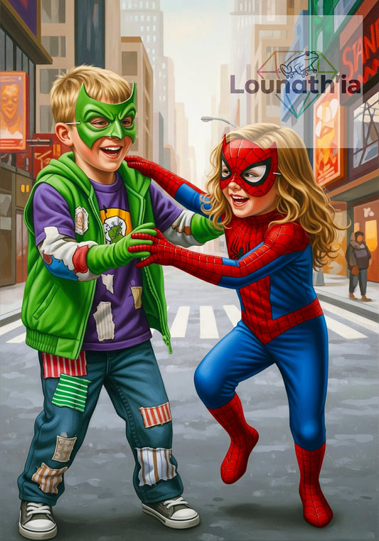 🪐 Duel Urbain – Masques & Héros | Diamond Painting Premium Galaxiart  - Collection Signature