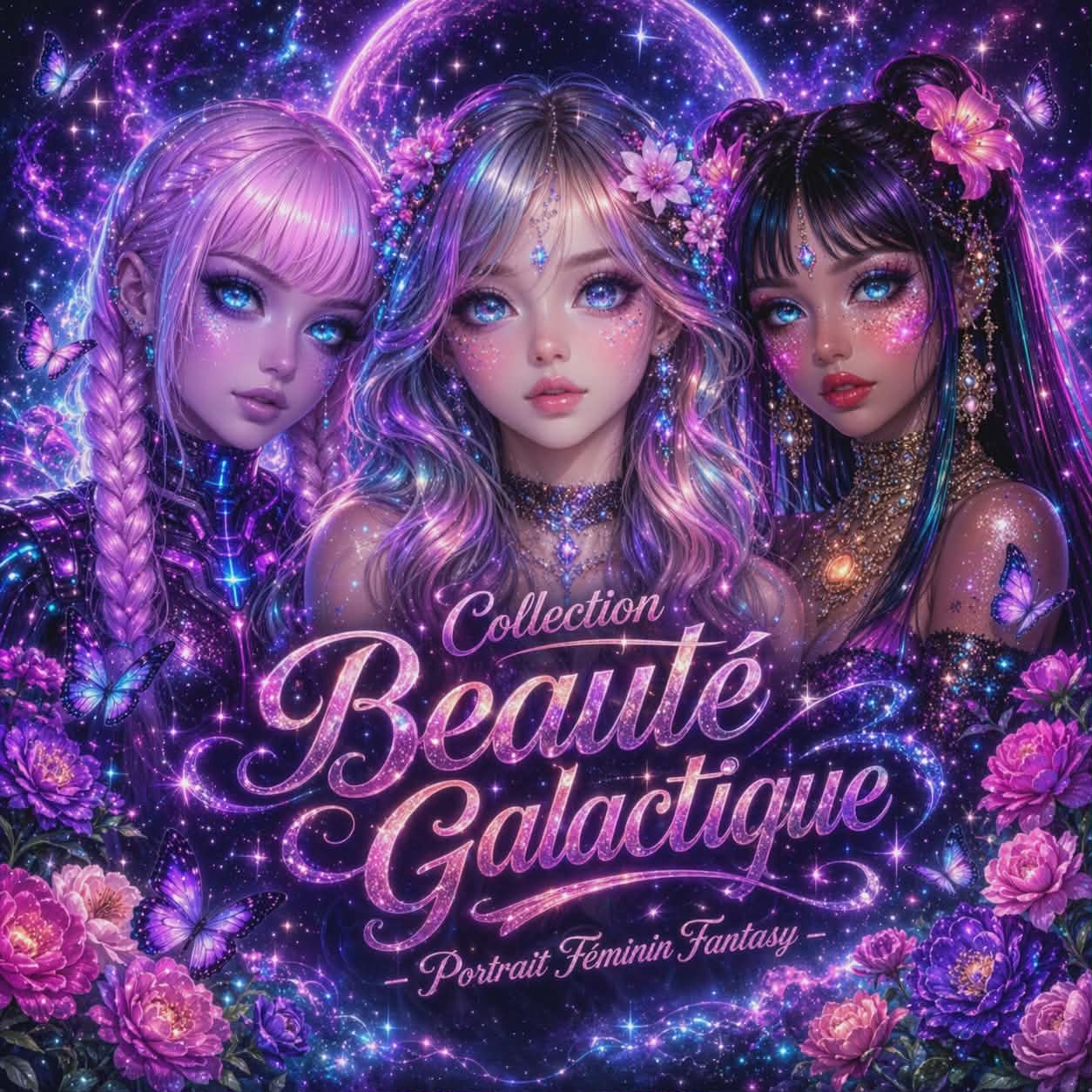 Collection Beauté Galactique – Portrait Féminin Fantasy | Diamond Painting Premium Galaxiart - Collection Signature