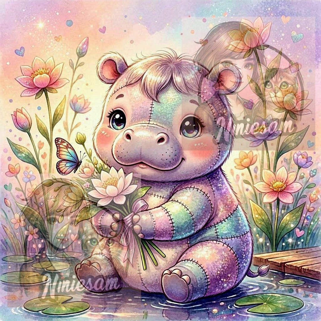 Collection Compagnons Patchwork Pastel du Jardin Enchanté | Diamond Painting Premium Galaxiart - Collection Signature