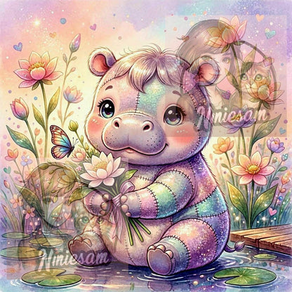 Collection Compagnons Patchwork Pastel du Jardin Enchanté | Diamond Painting Premium Galaxiart - Collection Signature