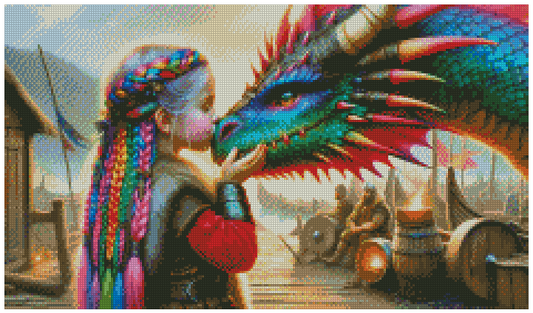 Dragon Terre des vikings | Diamond Painting Premium Galaxiart