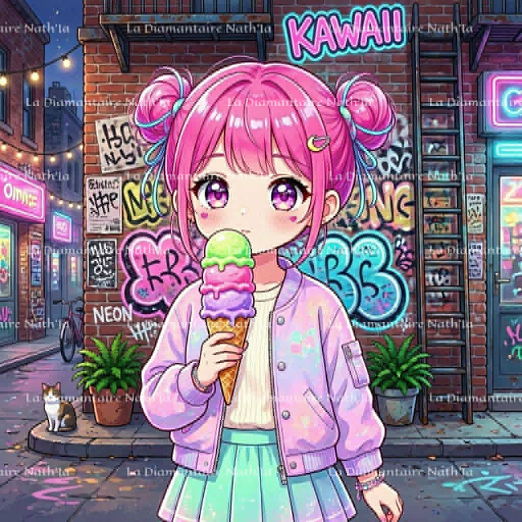 Collection Kawaii Ice Cream Street | Diamond Painting Premium Galaxiart - Collection Signature