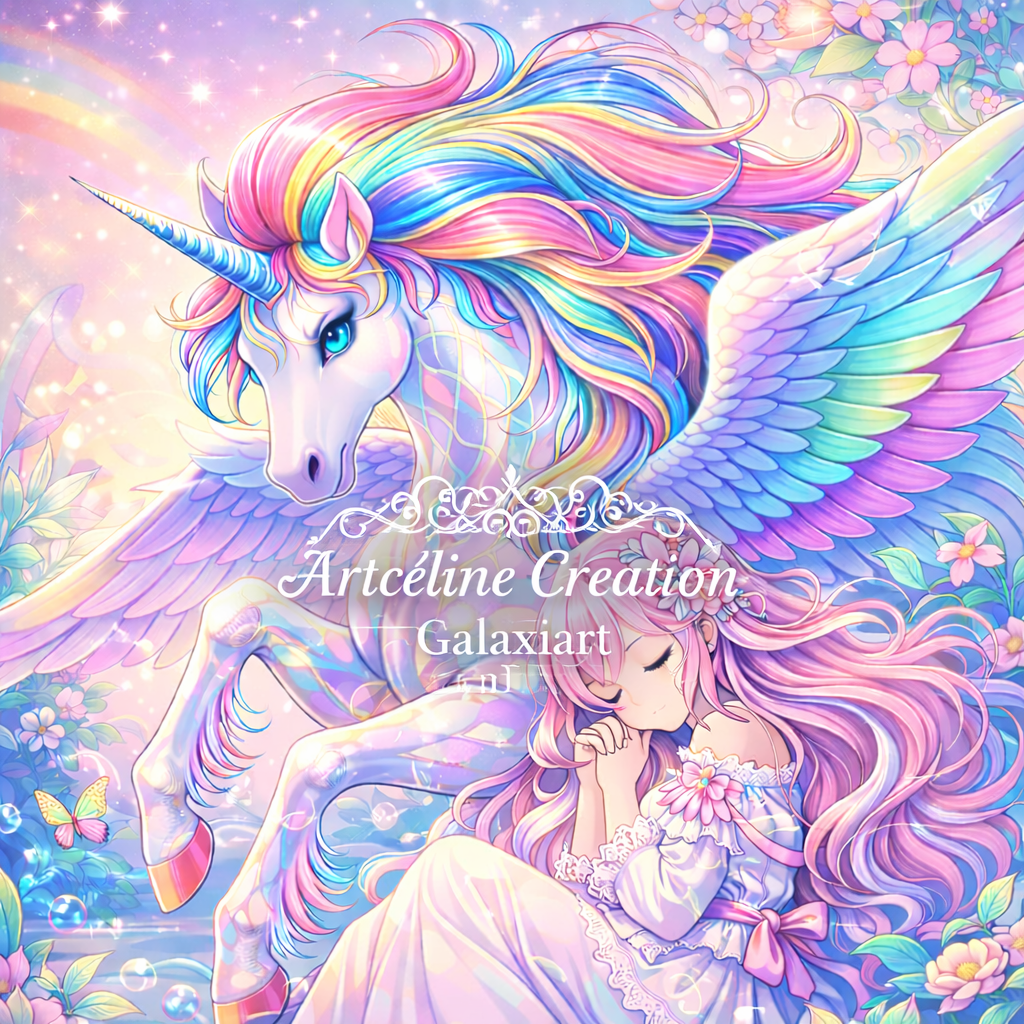 Licorne Arc-en-Ciel & Rêve Féérique | Diamond Painting Premium Galaxiart