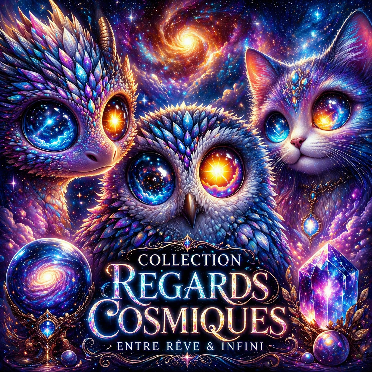 Regards Cosmiques – Entre Rêve & Infini | Diamond Painting Premium Galaxiart - Collection Signature