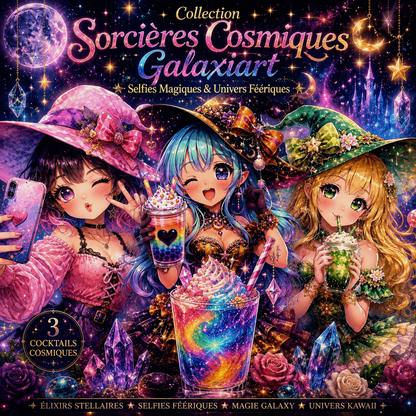 Sorcières Cosmiques Galaxiart — Selfies Magiques & Univers Féériques | Diamond Painting Premium Galaxiart - Collection Signature