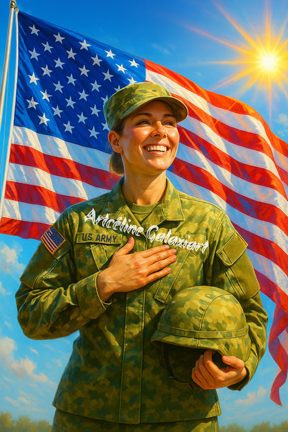 Fierté et Liberté – Soldate du Soleil | Diamond Painting Premium Galaxiart