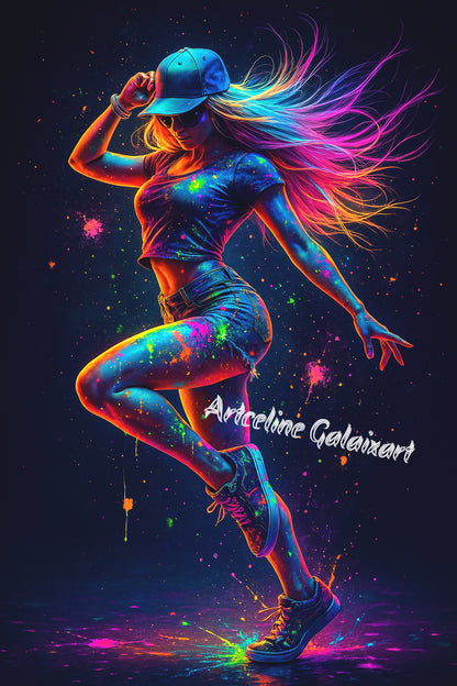 Danse Chromatique – Explosion de Couleurs | Diamond Painting Premium Galaxiart