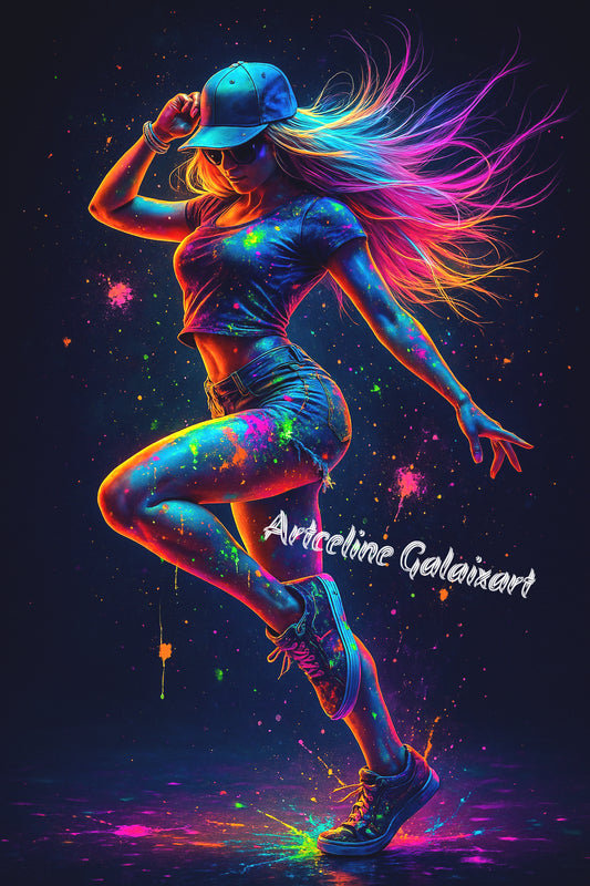 Danse Chromatique – Explosion de Couleurs | Diamond Painting Premium Galaxiart