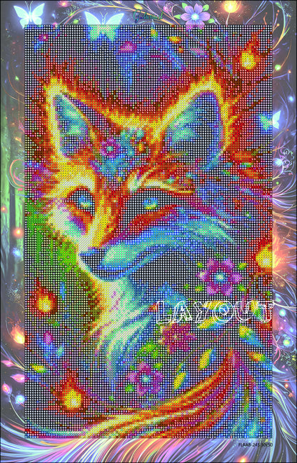 🪐 Le Renard de Feu – Gardien des Lumières | Diamond Painting Premium Galaxiart